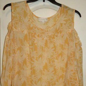 Suzanne Betro Cold Shoulder Long Sleeve Yellow Top